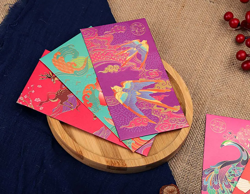 Set of 6 High Quality 160gsm Paper Multicolor Packets – Design 2