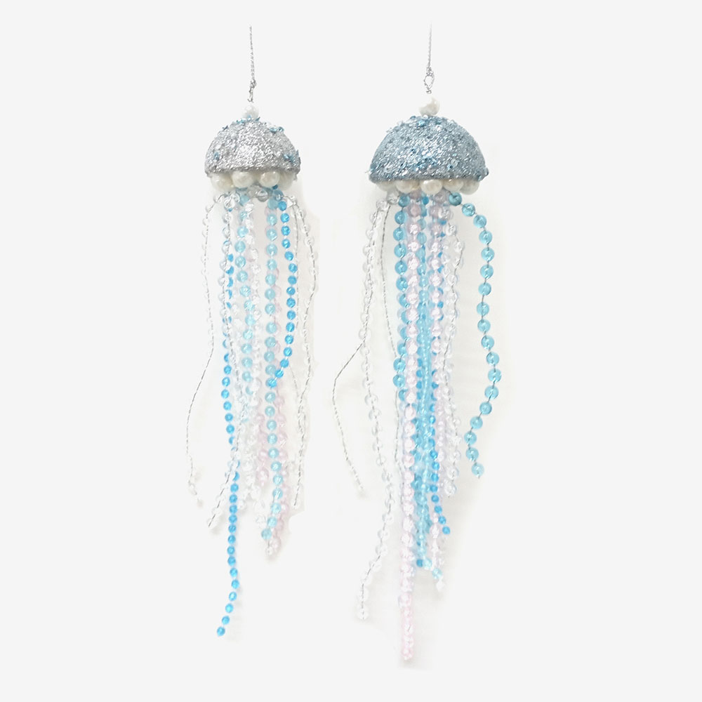 Set of 2 Jellyfish Christmas Ornaments