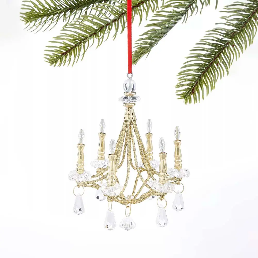 Gold Chandelier Ornament – Holiday Lane