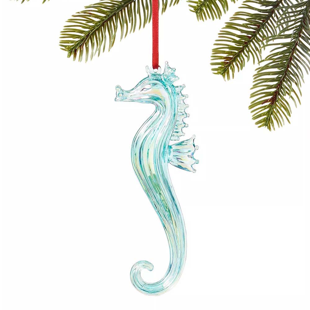 Blue Seahorse Christmas Ornament – Holiday Theme