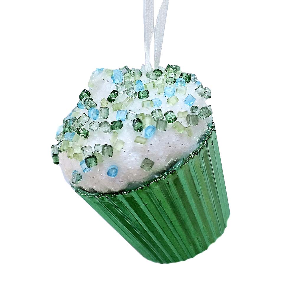 Mint Colored Cupcakes Christmas Ornament – Set of 4