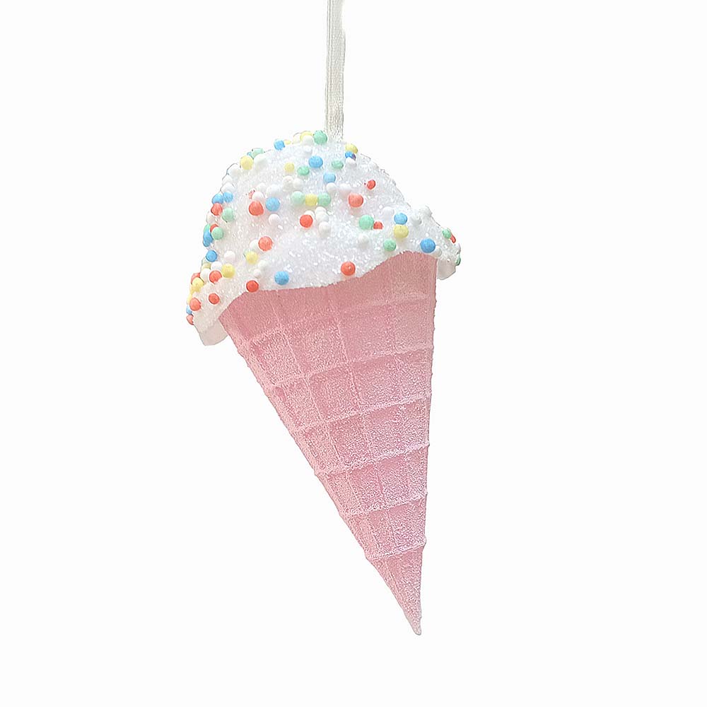 Pink Ice-Cream Cone Christmas Ornament