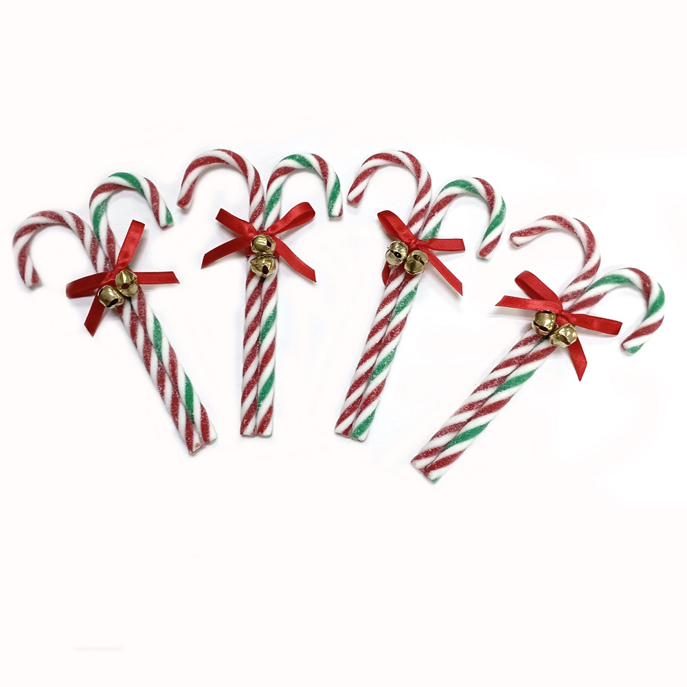 A pair of Green Red Candy Canes Christmas Ornament – Set of 4