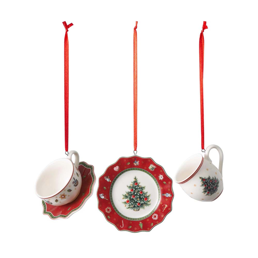 Villeroy & Boch Porcelain Christmas Tea Cup Ornaments