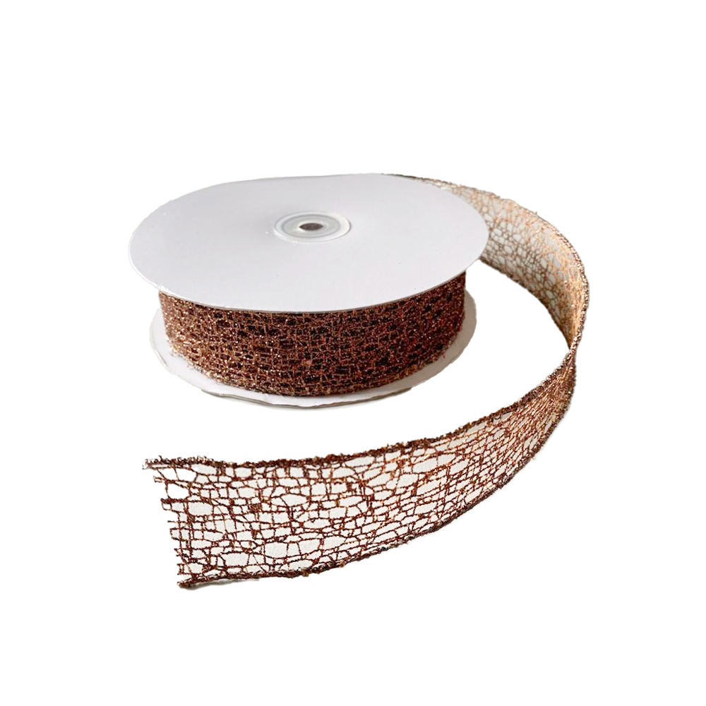 Mesh Brown Ribbon 38mm Wide – 22m Roll