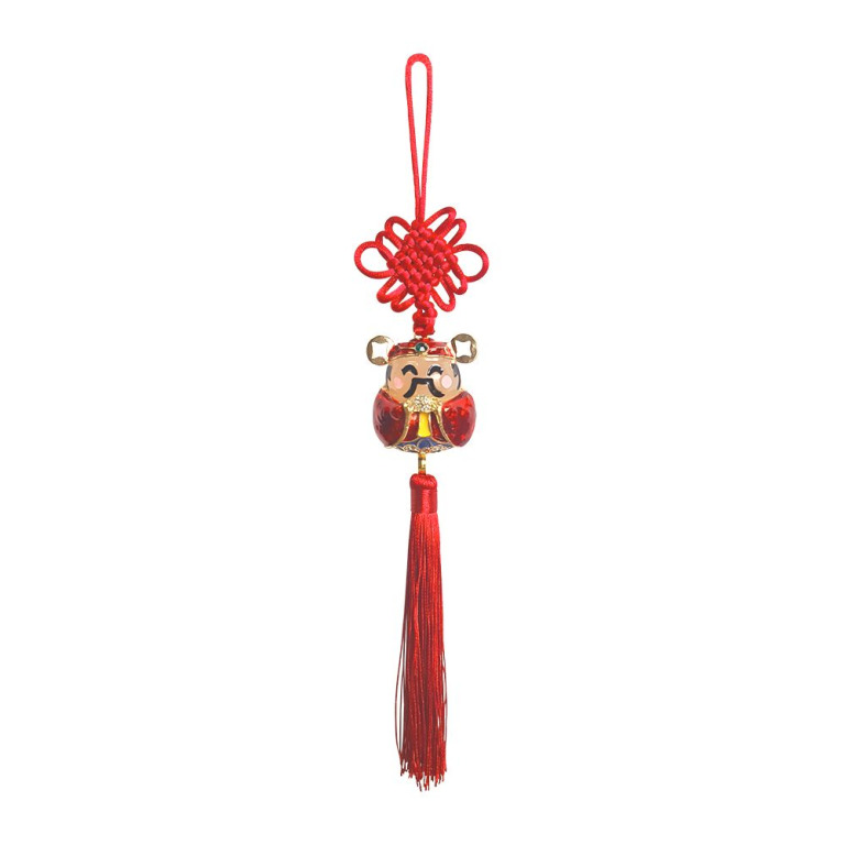 God of Fortune Charm with Red Tassel