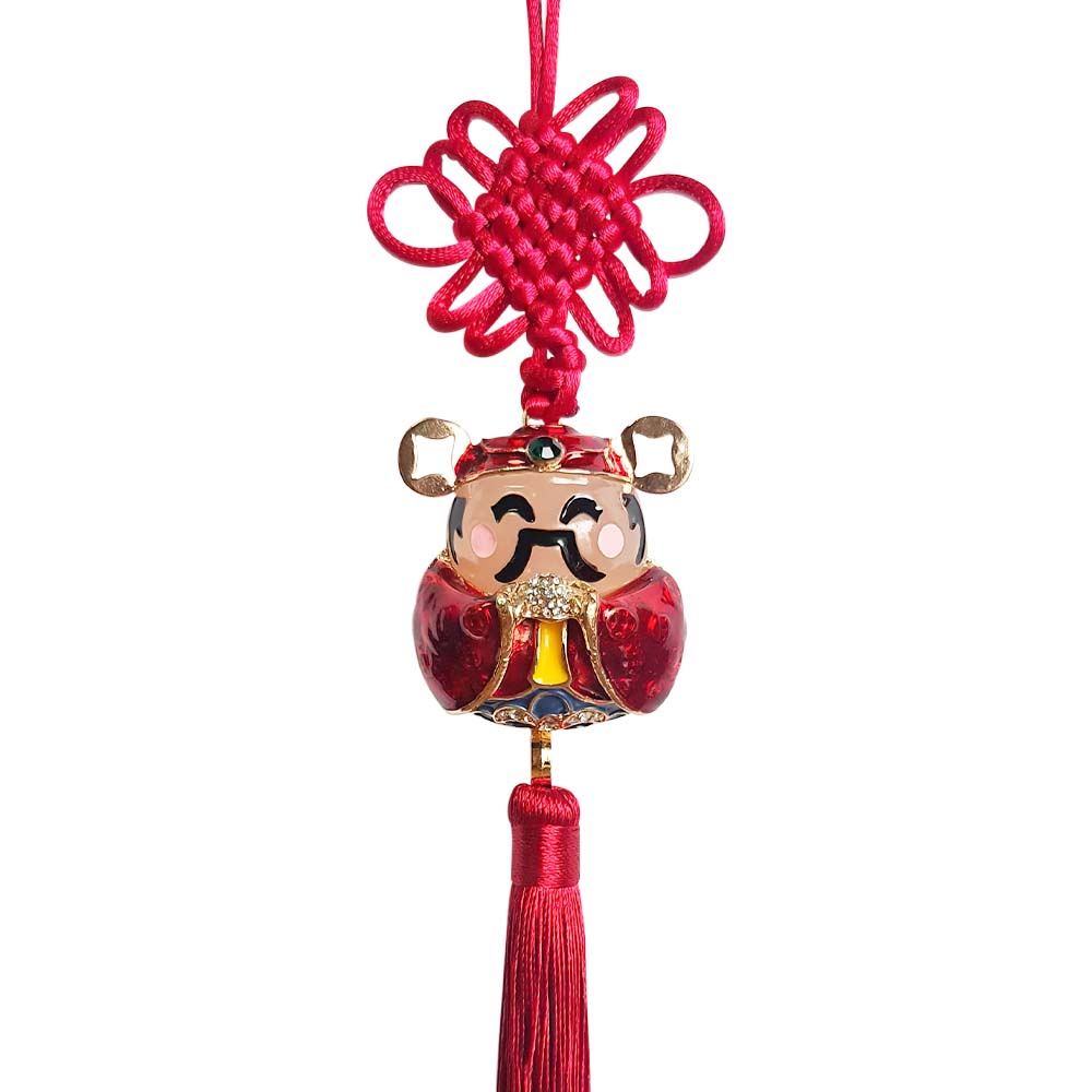 God of Fortune Charm with Red Tassel