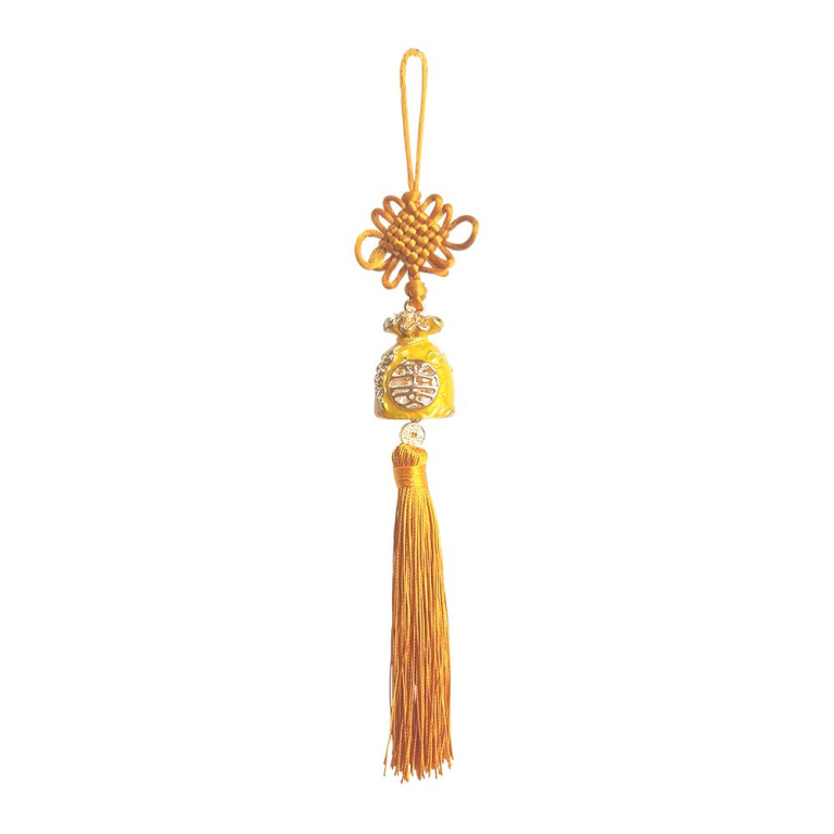 Gold Money Bag with Yellow Tassel