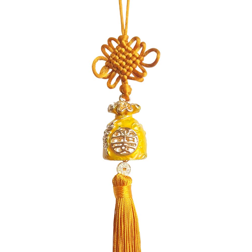 Gold Money Bag with Yellow Tassel