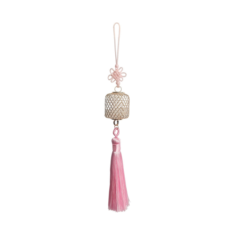 Lantern Charm with Light Pink Tassel 18cm