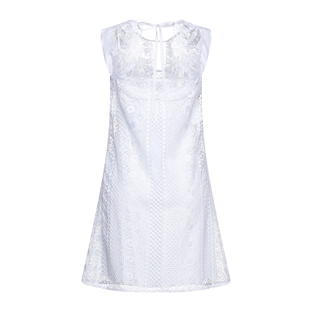 Đầm Ren Crochet Màu Trắng – Hiệu Alberta Ferretti (Ý)