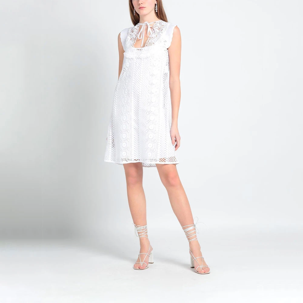 Đầm Ren Crochet Màu Trắng – Hiệu Alberta Ferretti (Ý)