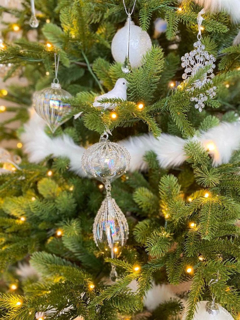 Faux White Fur Ribbon Strips for Christmas Tree Decoration
