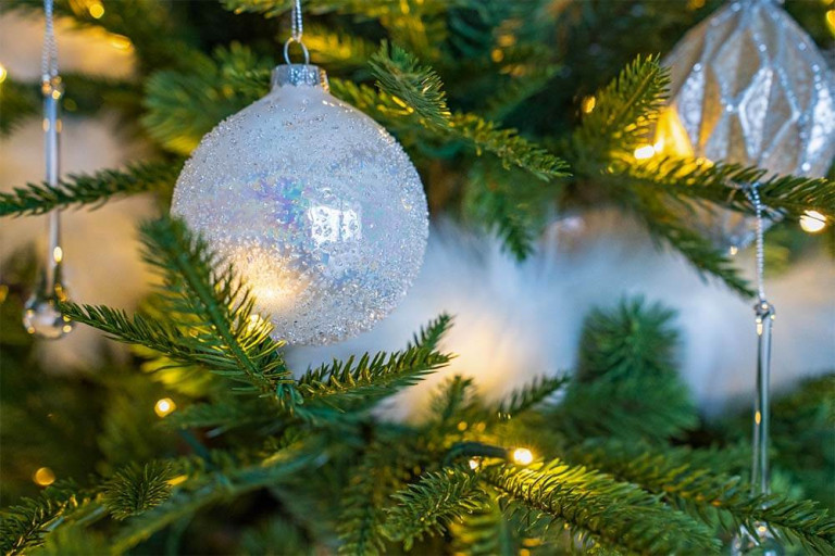 Iridescent White Glass Ball Ornament – Set of 6