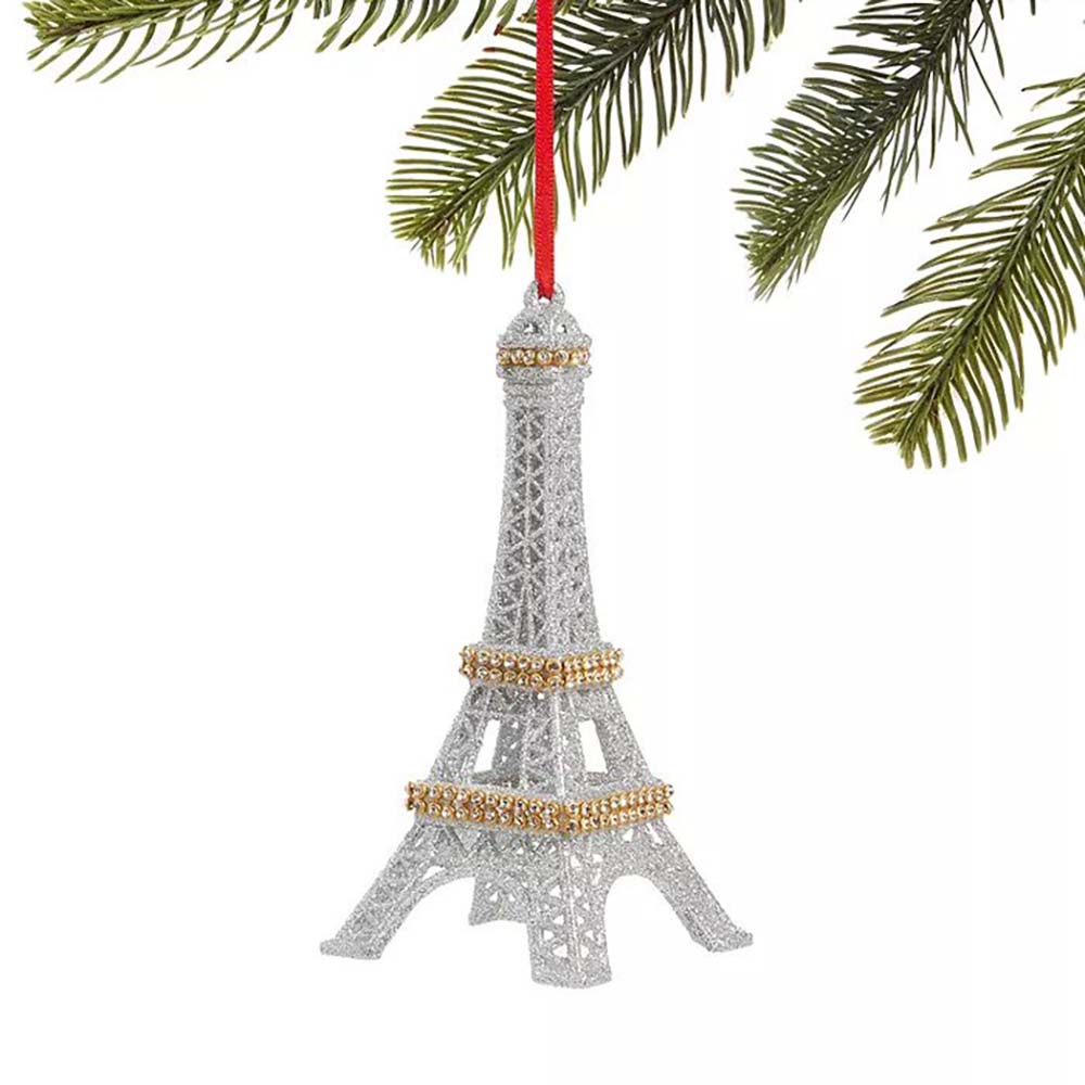 Silver Eiffel Tower Christmas Ornament – Holiday Lane