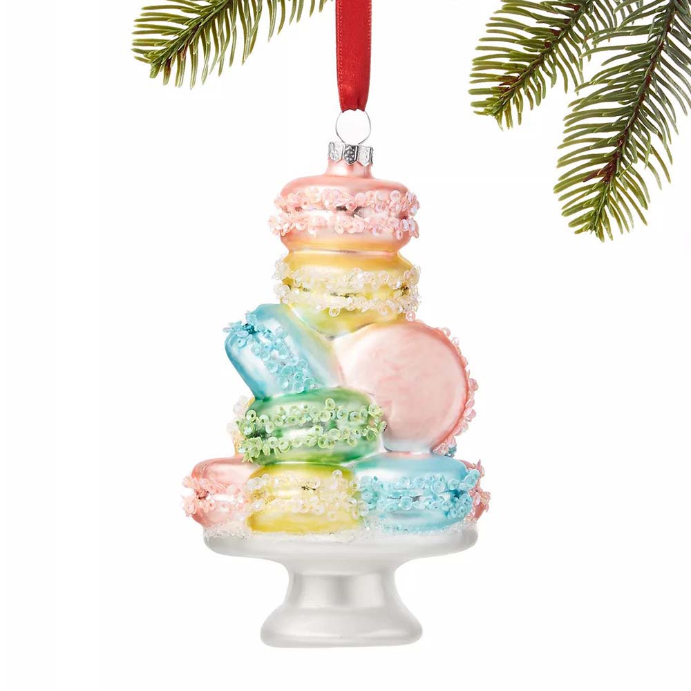 Holiday Lane Glass Macaron Tower Ornament