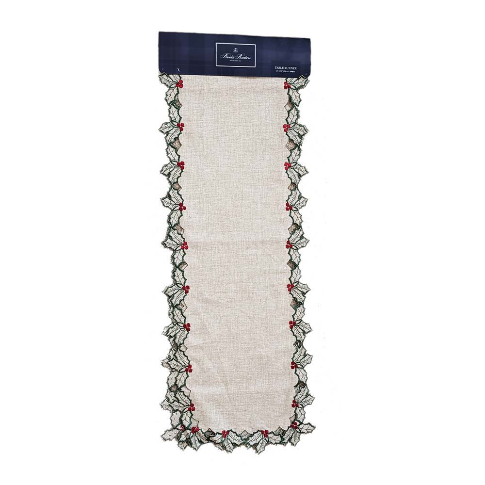 Table Runner Trải Giữa Bàn Thêu 2 Hàng Tầm Gửi – Hiệu Brooks Brothers