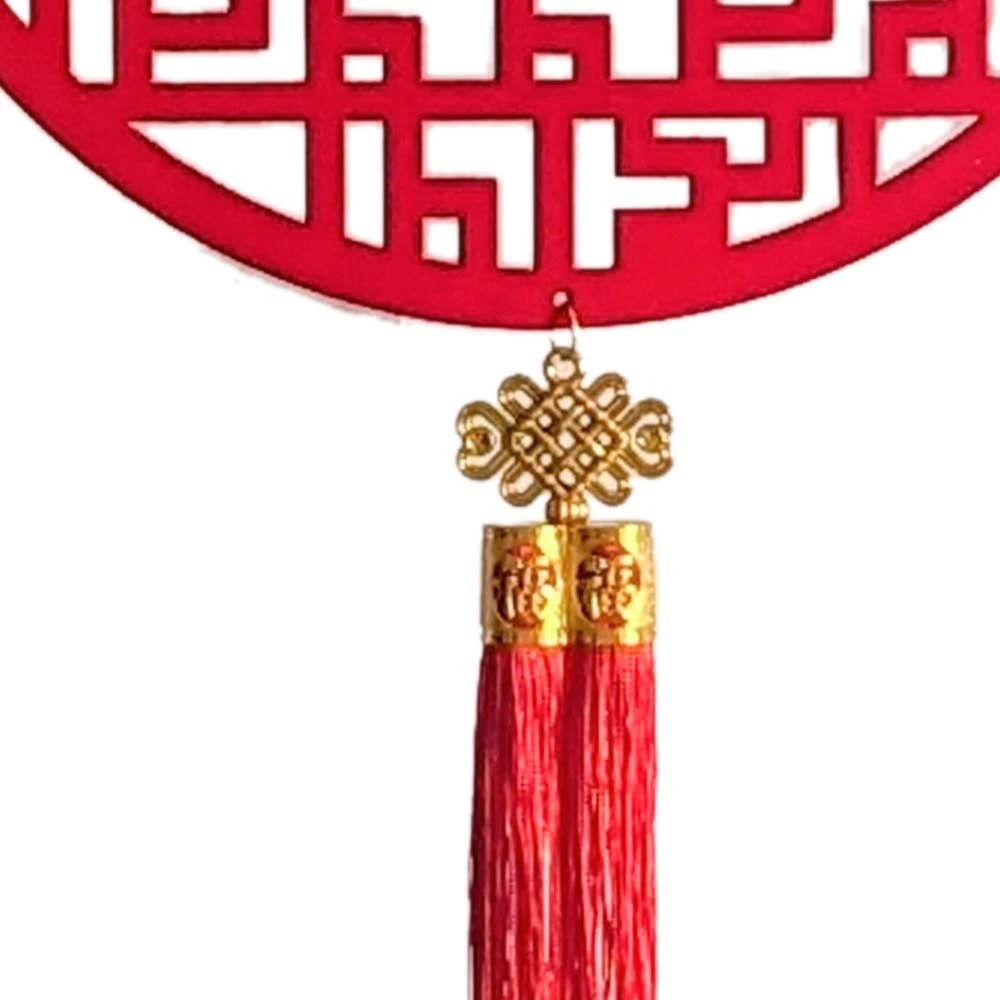 Hanging Charm with Gold Fortune & Bamboo