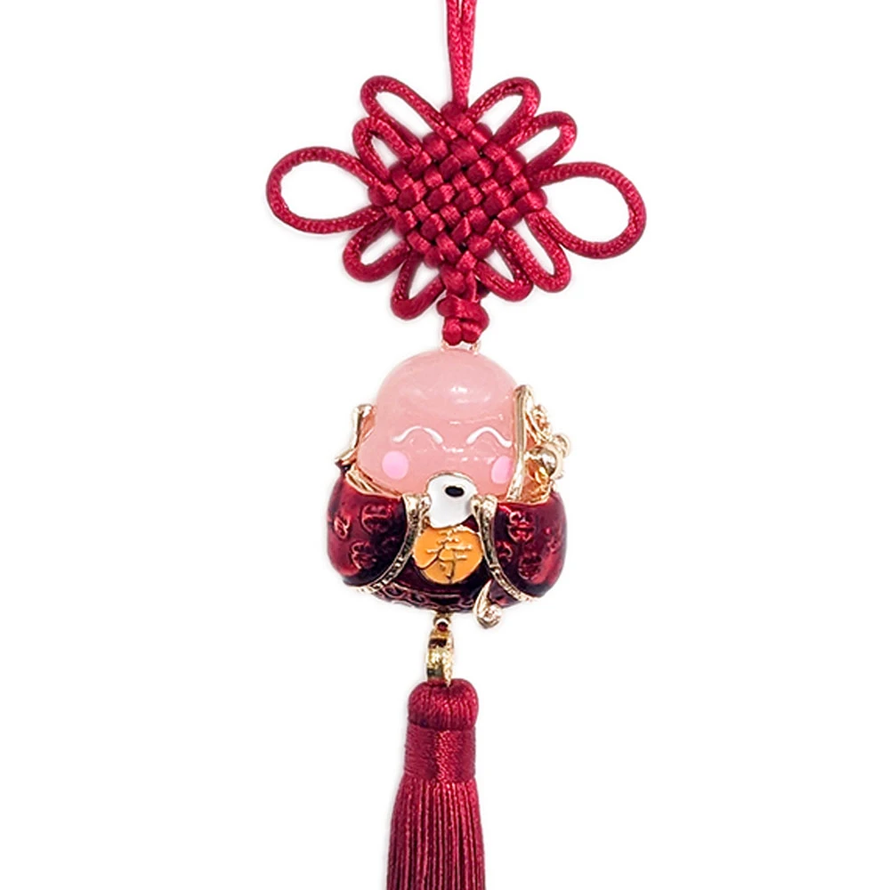 Longevity God Charm with Red Tassel