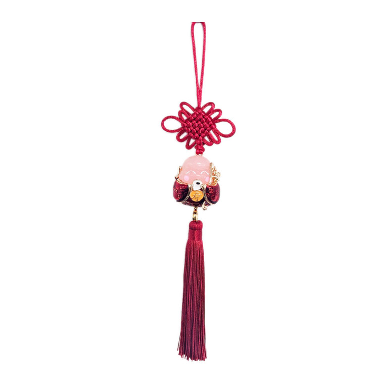 Longevity God Charm with Red Tassel