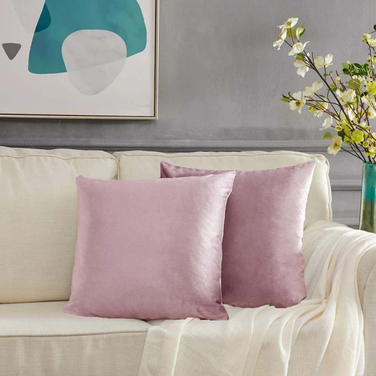 Cushion Cover Pink Velvet Size 45x45cm