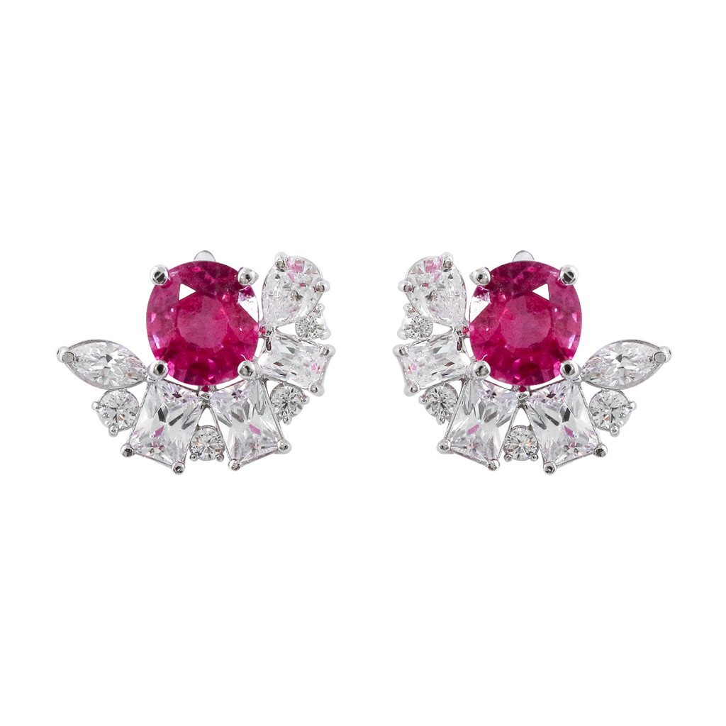 Bông Tai Sapphire Hồng – Hiệu Leman Jewelry