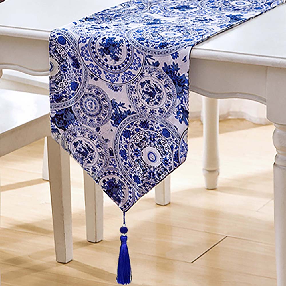 Blue and White Table Runner