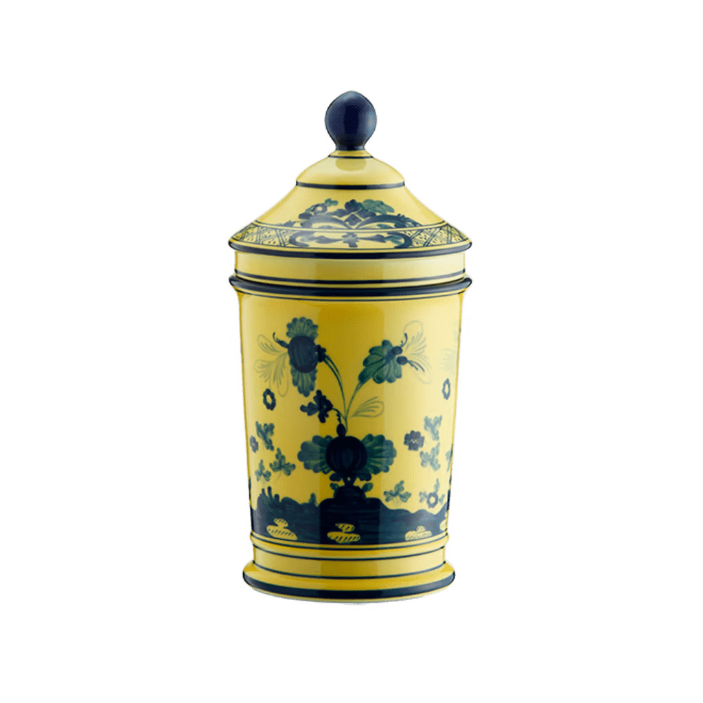 Ginori 1735 Oriente Italiano Citrino Vase 20cm with Cover