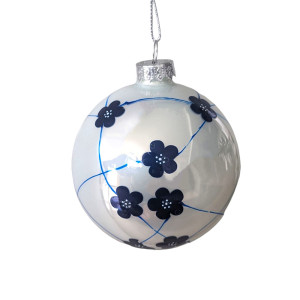 Chinoiserie Blue White Glass Balls – Set of 6