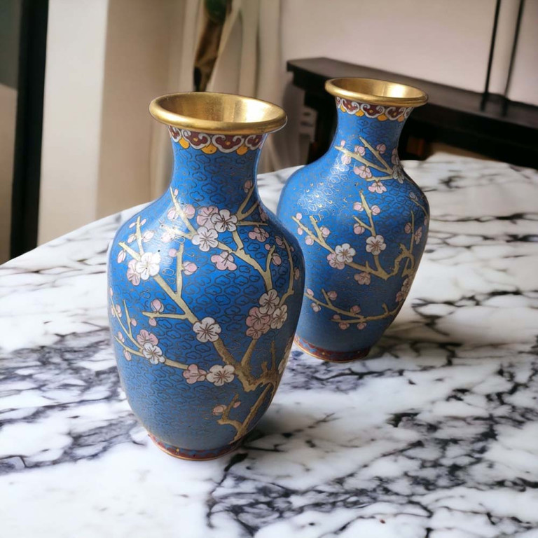 Vintage Cloisonné Vases – Set of 2