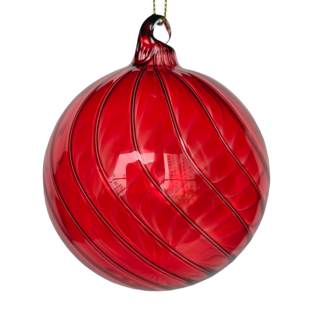 Red Glass Balls 10cm – Set of 4