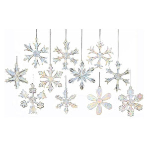 Set of 12 Iridescent Acrylic Snowflakes – Kurt S. Adler