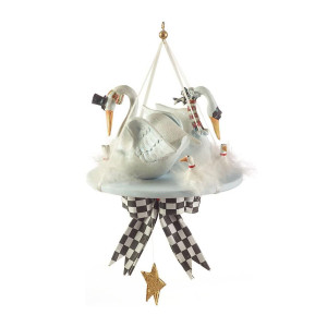 MacKenzie Childs White Swans Ornament