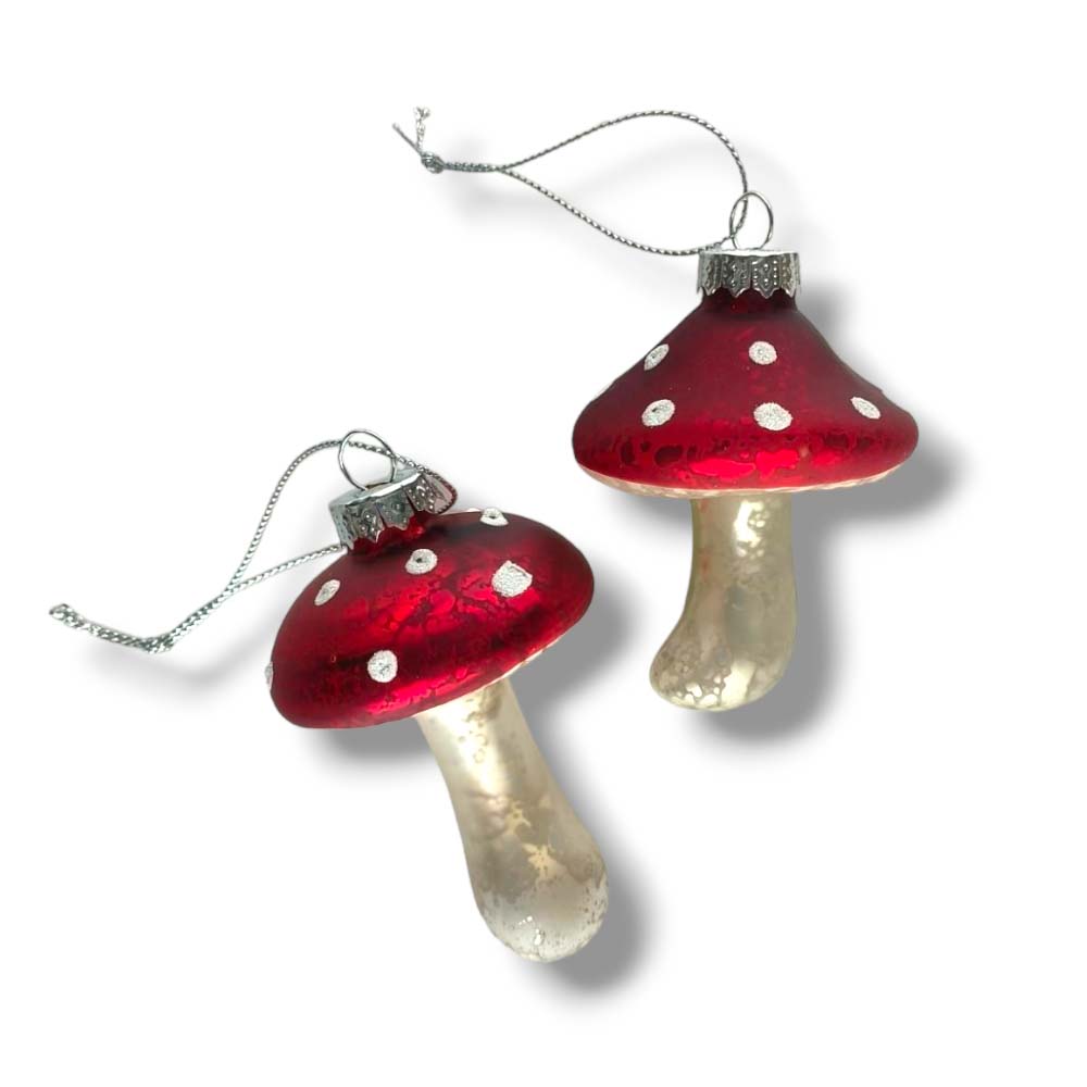 Red Mushroom Christmas Ornament – Set of 2