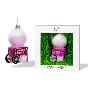 Glass Cotton Candy Cart Ornament – North Star