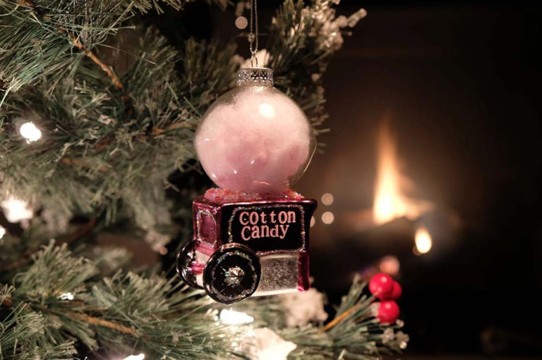 Glass Cotton Candy Cart Ornament – North Star