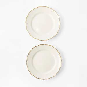 Z.D.G Zoe de Givenchy L’Horizon d’Or Gold Rim Dinner Plates 27.5cm – Set of 2