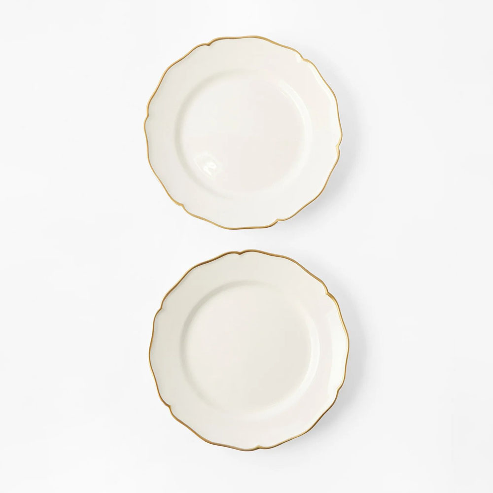 Z.D.G Zoe de Givenchy L’Horizon d’Or Gold Rim Dinner Plates 27.5cm – Set of 2