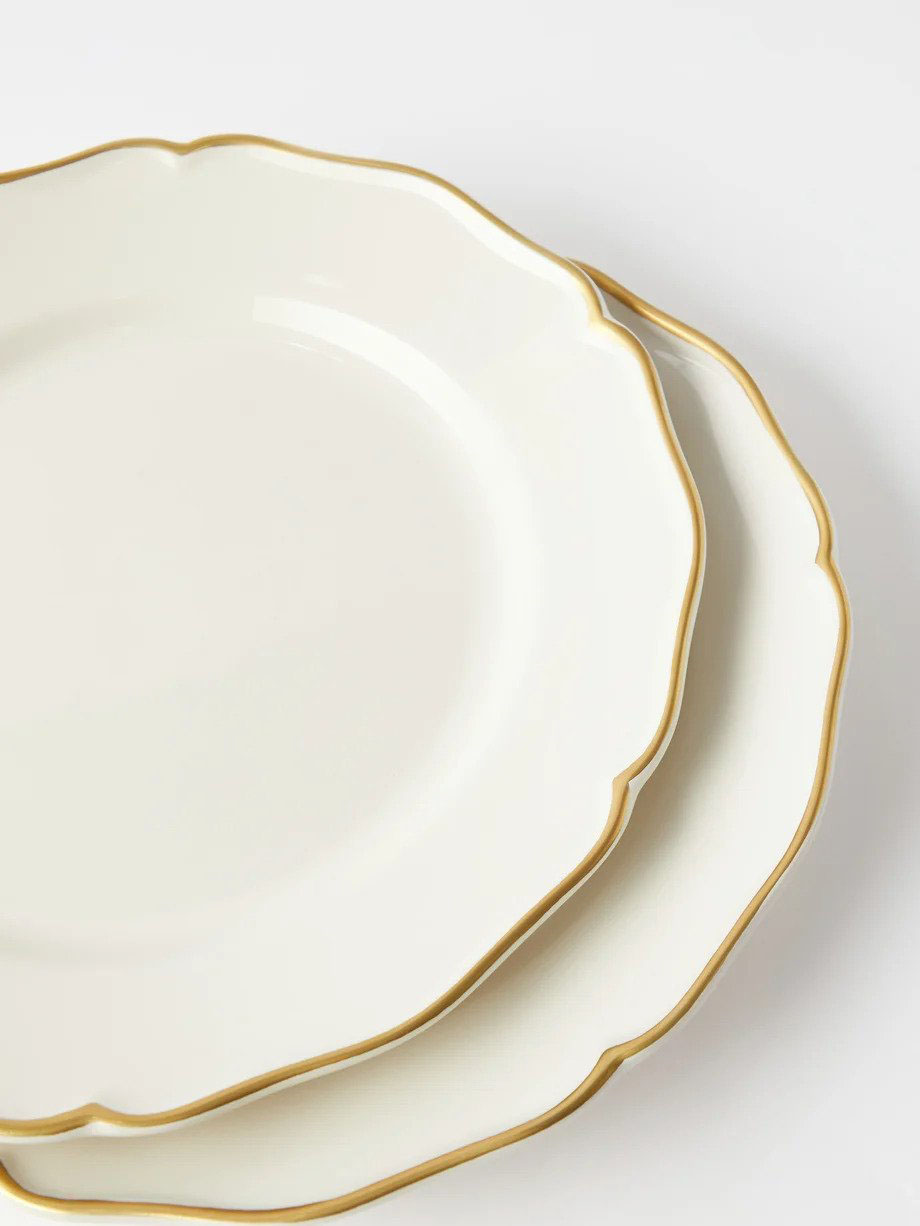 Z.D.G Zoe de Givenchy L’Horizon d’Or Gold Rim Dinner Plates 27.5cm – Set of 2