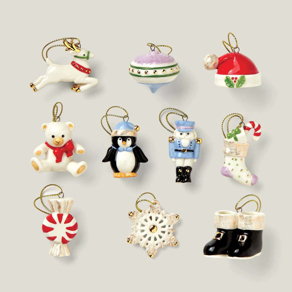 Lenox Christmas Memories 10 Piece Miniature Porcelain Ornament Set