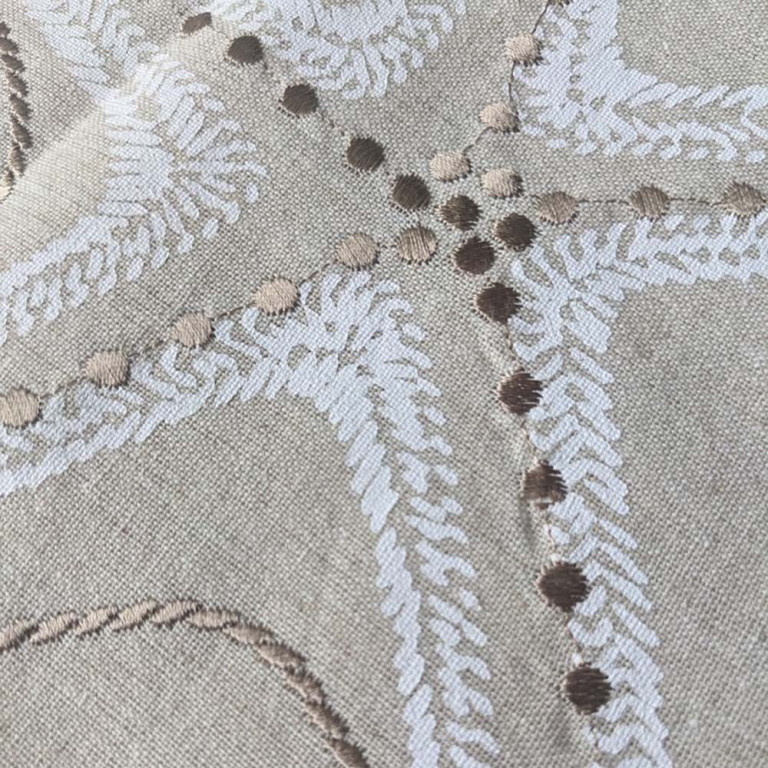 Sigrid Olsen Table Runner Seashell Embroidery Closeup