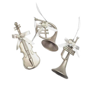 Set of 3 Musical Instrument Christmas Ornament