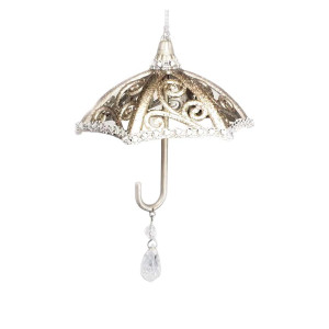 Gold Umbrella Christmas Ornament