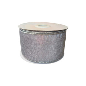 Grey Velvet Ribbon 63mm Wide – 9m Roll
