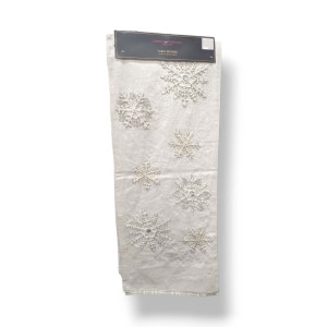 Table Runner White with Snowflakes Embroidery 1.83cm – Christian Siriano