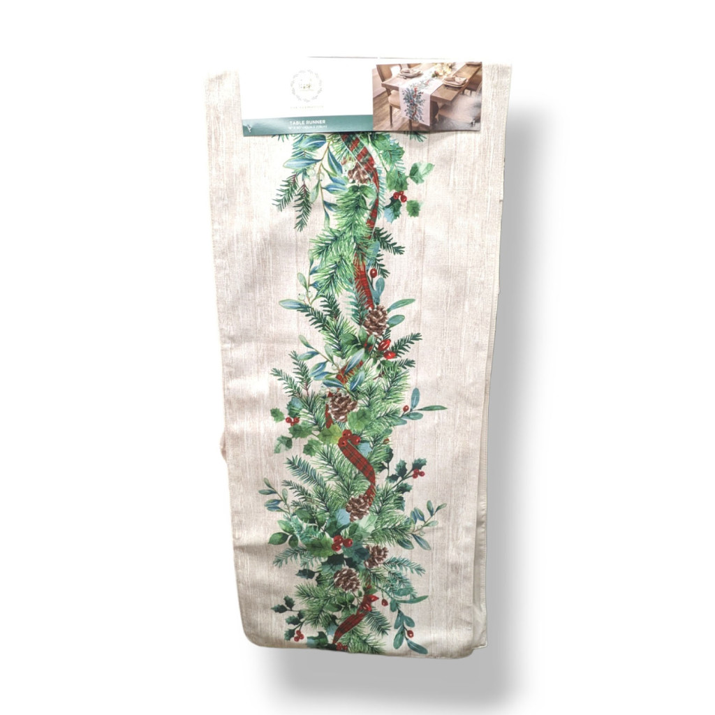 Table Runner with Garland Print 228cm – The Farmhouse Rachel Ashwell