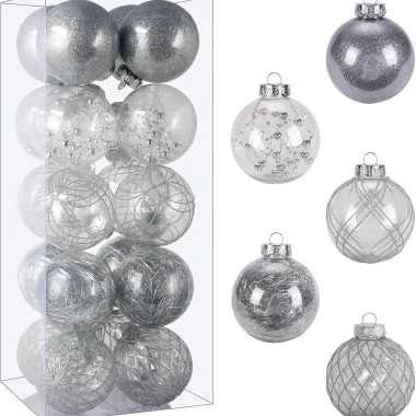 Clear Crystal Ball with Swan Ornament