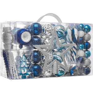 Set of 100 Blue Shatterproof Baubles – Valery Madelyn