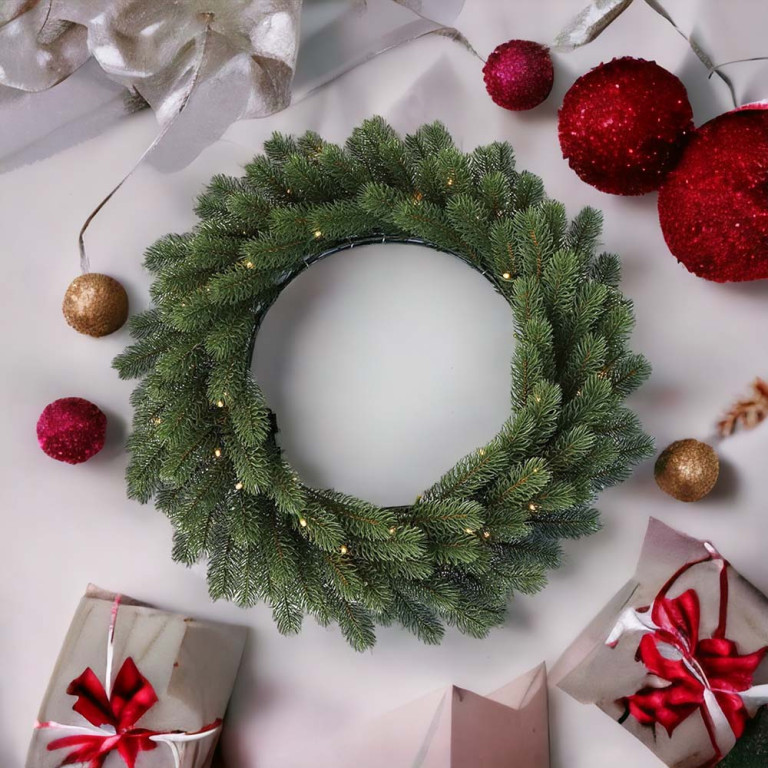 Prelit Christmas Wreath 100% PE – 60cm