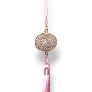 Lantern Charm with Pastel Pink Tassel 18cm